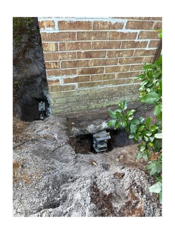 Jacksonville, FL - Helical Pier Installation to Stabilize Settling Brick Foundation - Before Photo