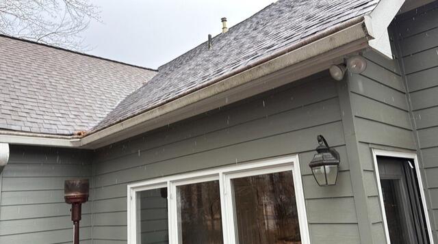 Gutter Shutter in Almond Installed in Canton, GA | Gutter Replacement Company - Before Photo