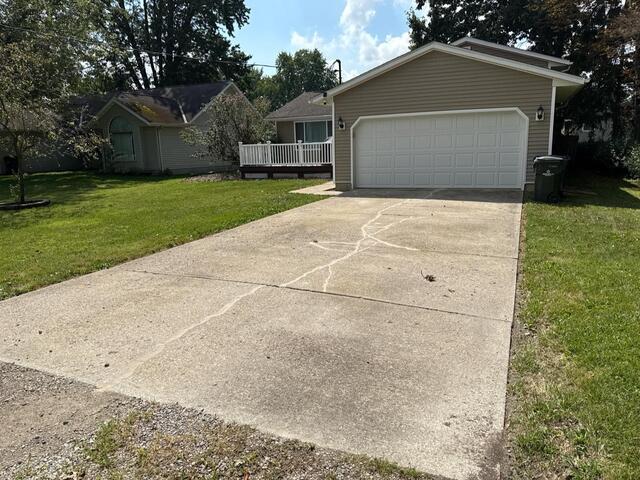 Repairing a cracked driveway in North Ridgeville, OH. - After Photo