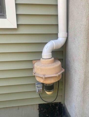 Radon Fan Noise Inspection Scheduled Following Roof Replacement in Bethel - Before Photo