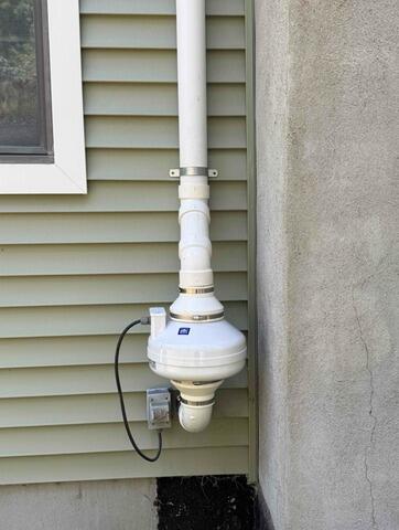 Radon Fan Noise Inspection Scheduled Following Roof Replacement in Bethel - After Photo