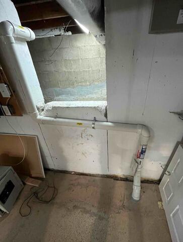 Two-Point Radon Mitigation System Planned for Lakeville Colonial Home - After Photo