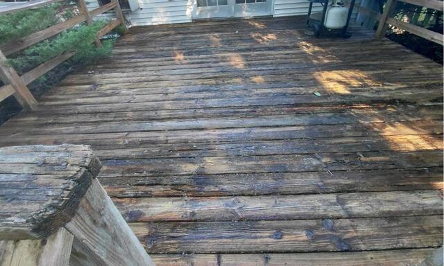 Moss Removal From Wooden Deck in Cheshire, CT - After Photo