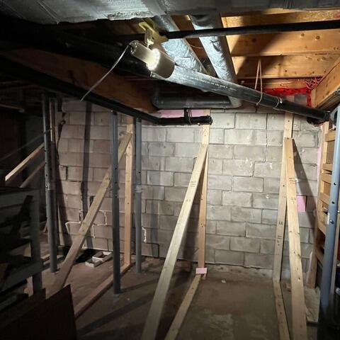 Failing foundation wall repaired in Washago, Ontario