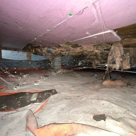 Damp, musty crawl space repaired in Ajax, Ontario - Before Photo