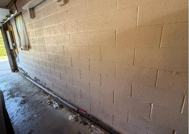 Waterproofed Garage in Aurora, OH - Before Photo