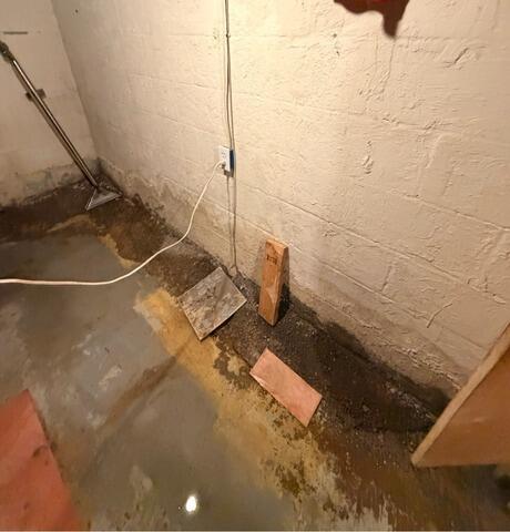 Waterproofing System Installed in Bedford, OH - Before Photo