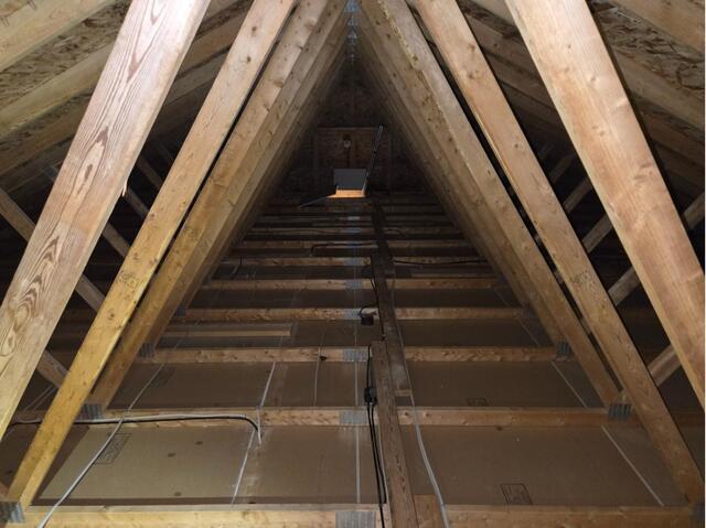 Attic Insulated with Dense Cellulose in Olmsted Falls, OH - Before Photo