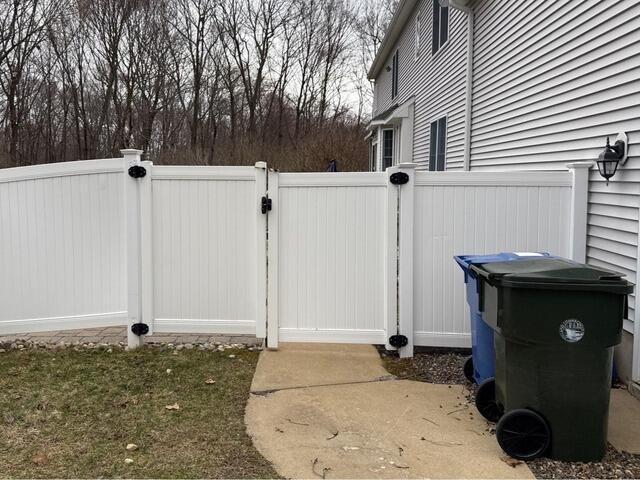 Standard Vinyl Privacy to Semi-Privacy Pool Fence Upgrade in Tolland, CT