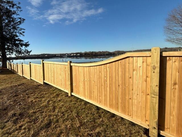 Oceanfront Double-Sided Cedar Privacy Fence in Stonington, CT