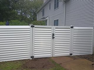 Standard Vinyl Privacy to Semi-Privacy Pool Fence Upgrade in Tolland, CT