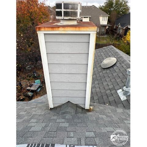 Chimney Siding Replacement in Allen, TX - Before Photo
