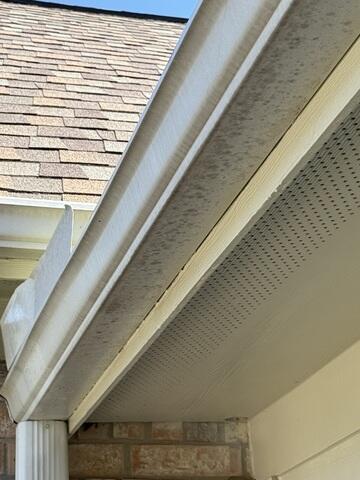 Exterior Gutter Brightening in Houston, TX - Before Photo