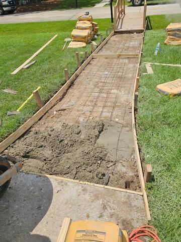 New Walkway Pour In Covington, LA! - Before Photo