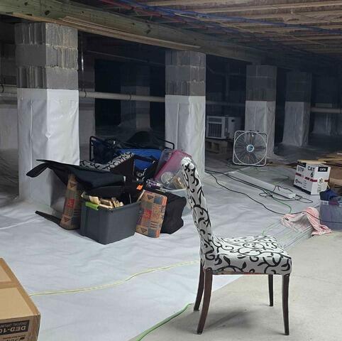 Radon Mitigation System Installation with RadonWell - Before Photo