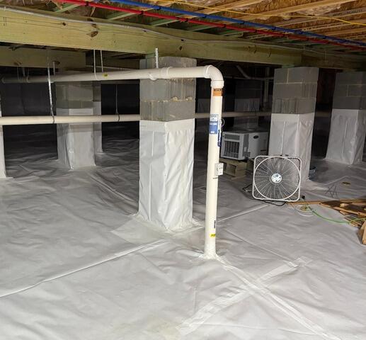Radon Mitigation System Installation with RadonWell - After Photo