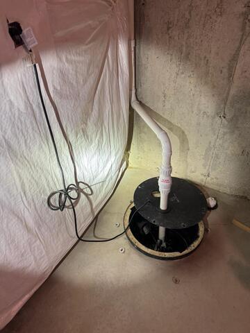Sump Pump Replaced in New Lenox, IL - Before Photo