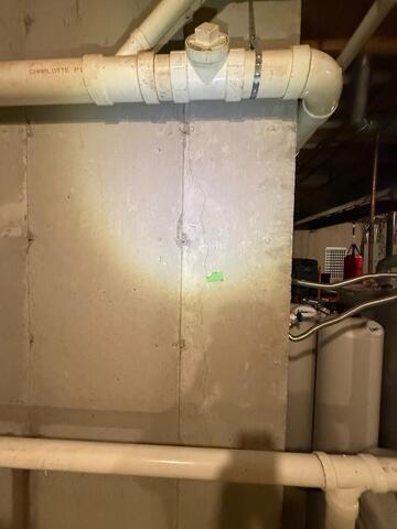 Basement Wall Crack Repair in Monee, IL - Before Photo