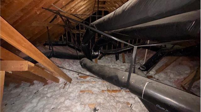 Removing Pest-Contaminated Attic Insulation in Matthews, NC - Before Photo