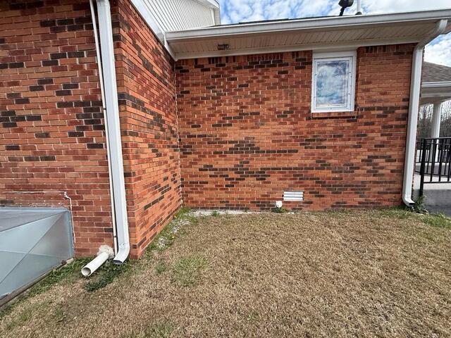 Downspout drainage on a church.