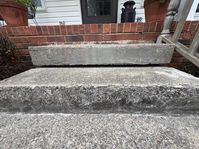 Front steps separating.