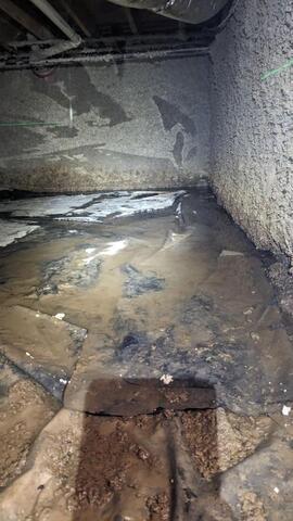 Standing water in the crawl space.