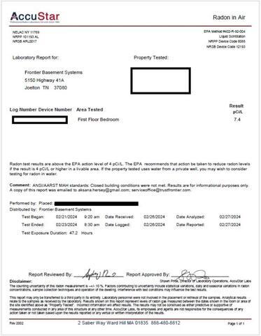 AccuStar Test Results
