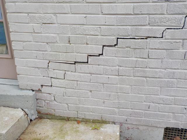 Stair stepping crack in the foundation. 