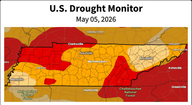 Drought Map for Tennessee