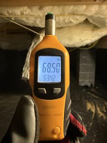 Hygrometer showing the relative humidity at 68.50%.