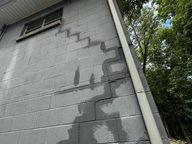 Water coming through a foundation crack