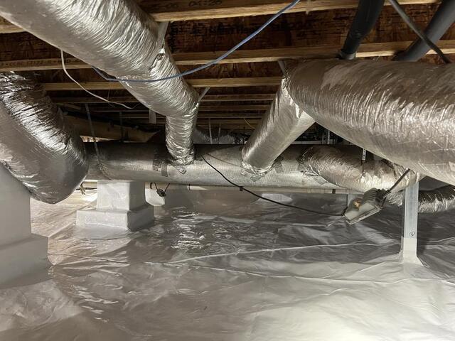 A fully encapsulation crawl space.