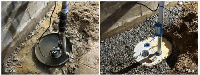 Before and After Sump Pump