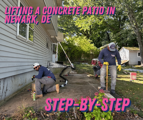 Lifting and Leveling a Concrete Patio in Newark, DE - Image 1