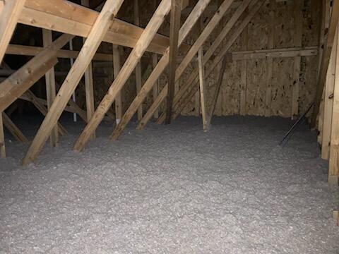 After: Blown-in cellulose insulation