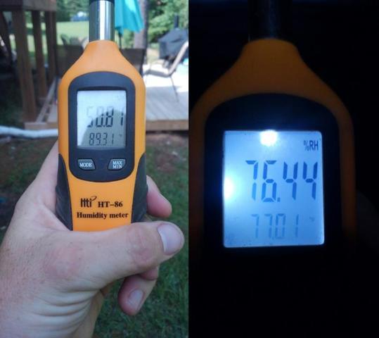 Outside and Crawl Space Relative Humidity Reading