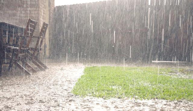 heavy rains on patio often lead to a flooded basement