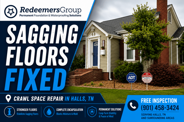 Sagging Bedroom Floor Repair and Crawl Space Encapsulation in Halls, TN Imp...