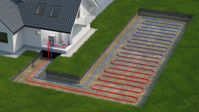 graphic of a home with a geothermal system