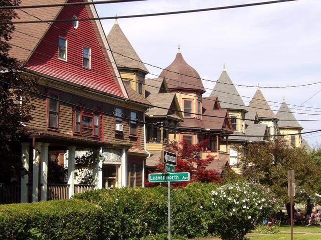 Victorian homes, "The Five Sisters", at Park Avenue and Leavenworth Avenue in Syracuse, NY