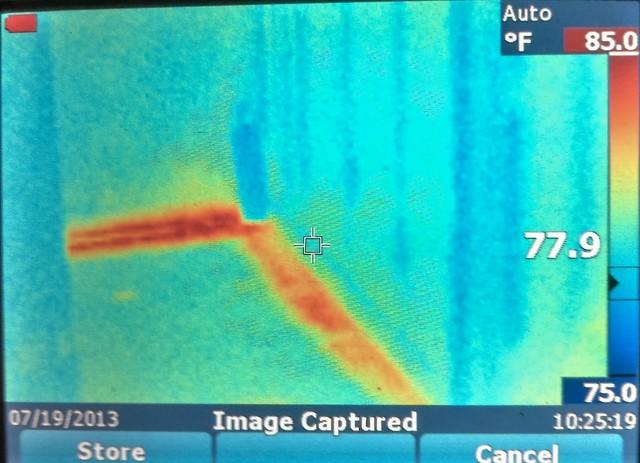 Infrared Thermography shows us where insulation has failed