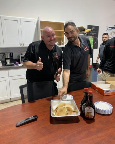 Celebrating Hard Work by Cooking Breakfast for The TBT Team!