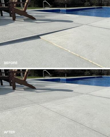 Uneven concrete on a pool deck