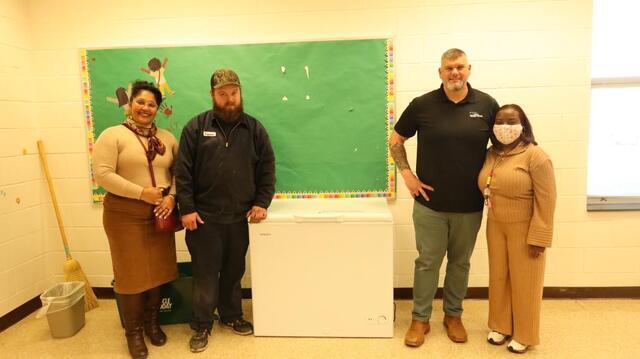Carolina Basement Systems Donates Freezer to Support North Hills Elementary...