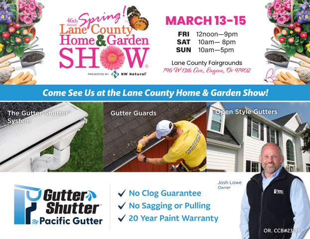 Pacific Gutter Company to Attend Lane County Home Show!