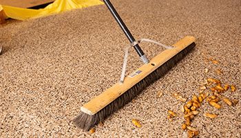 polyaspartic garage floor coating being cleaned