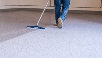 floor coating professionally installed in a garage