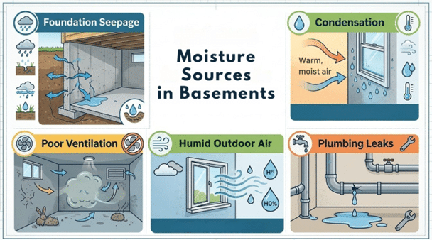 Moisture Sources in Basements