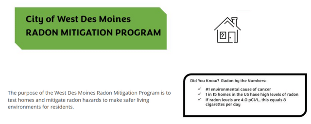 West Des Moines Radon Mitigation Grant