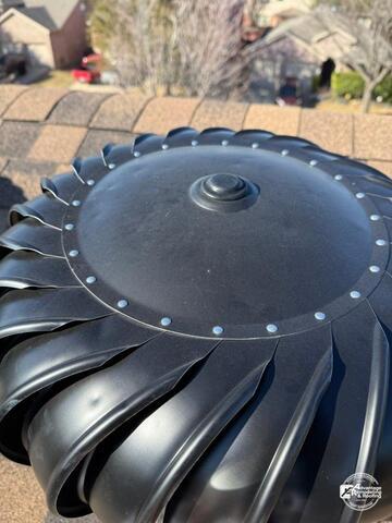 New roof turbine vent installation designed to improve attic airflow performance and help reduce moisture buildup inside residential attic spaces in Allen, Texas.